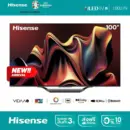 Hisense TV 100U7N ทีวี 100 นิ้ว Mini LED ULED 4K VIDAA U7 Quantum Dot Colour Voice control /DVB-T2 / USB2.0 /3.0 / HDMI /AV