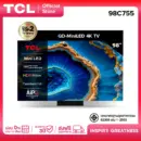 TCL ทีวี 98 นิ้ว 4K Mini QLED Google TV รุ่น 98C755 ระบบปฏิบัติการ Google/Gaming TV/Netflix & Youtube & 144HZ VRR - Wifi , IMAX, Game Master 2.0, Freesync Premium, Dolby Vision & Atmos